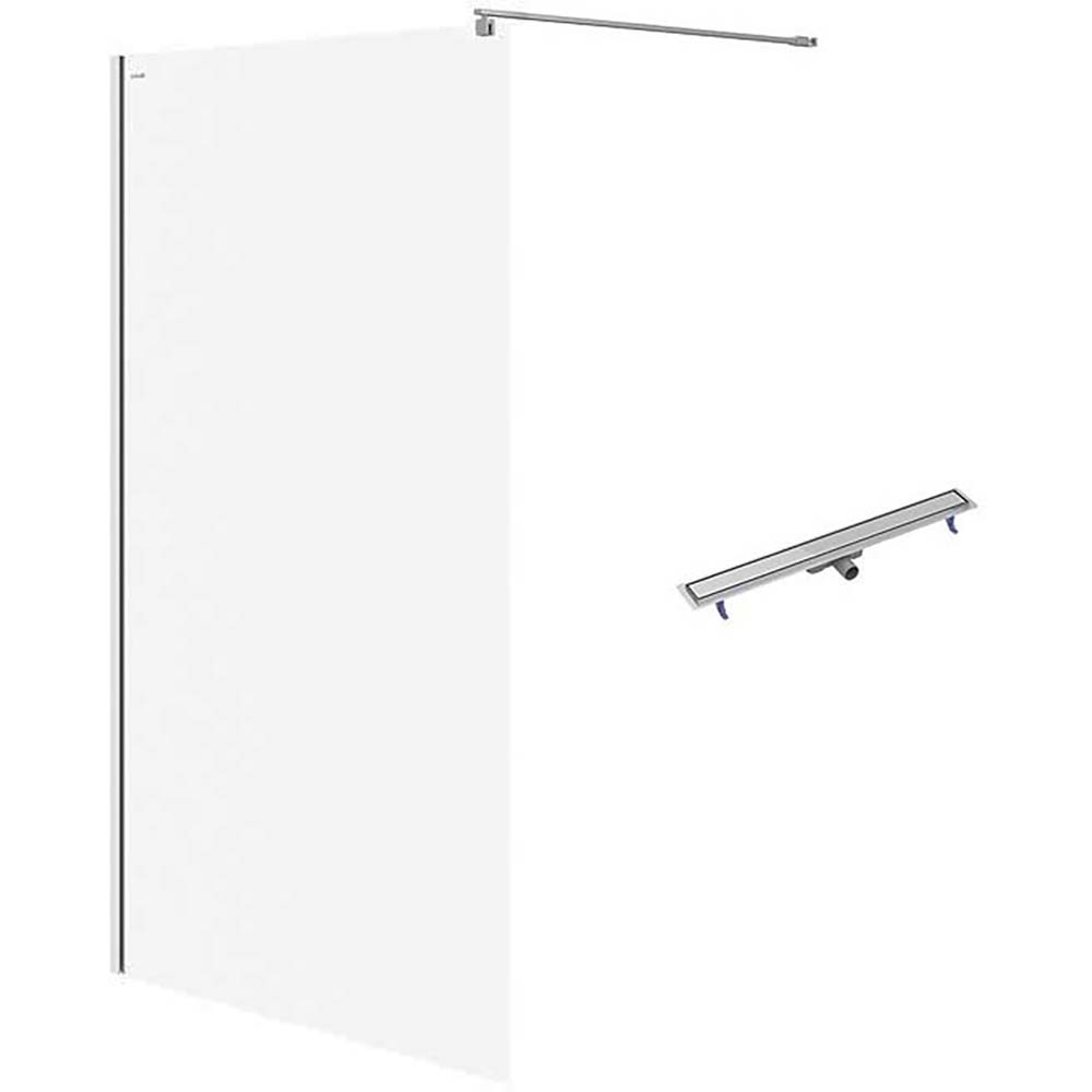 CERSANIT WALK-IN sprchový kout MILLE chrom 120x200 lineární žlab TAKO 90 ocel S601-243