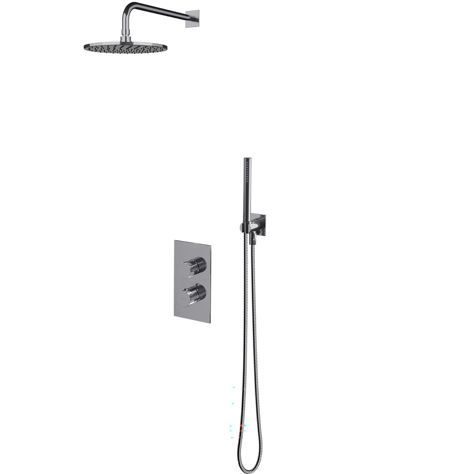 OMNIRES CONTOUR Termostatický sprchový systém s zapuštěným chromovaným lesklým SYSCT11CR