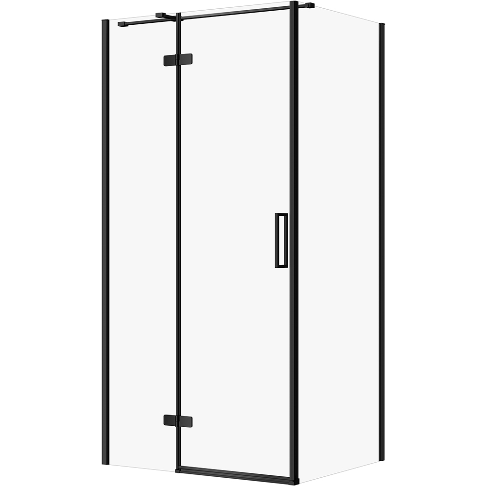 CERSANIT JOTA sprchový kout obdélníkový 100x80 levý černý, čiré sklo S160-034