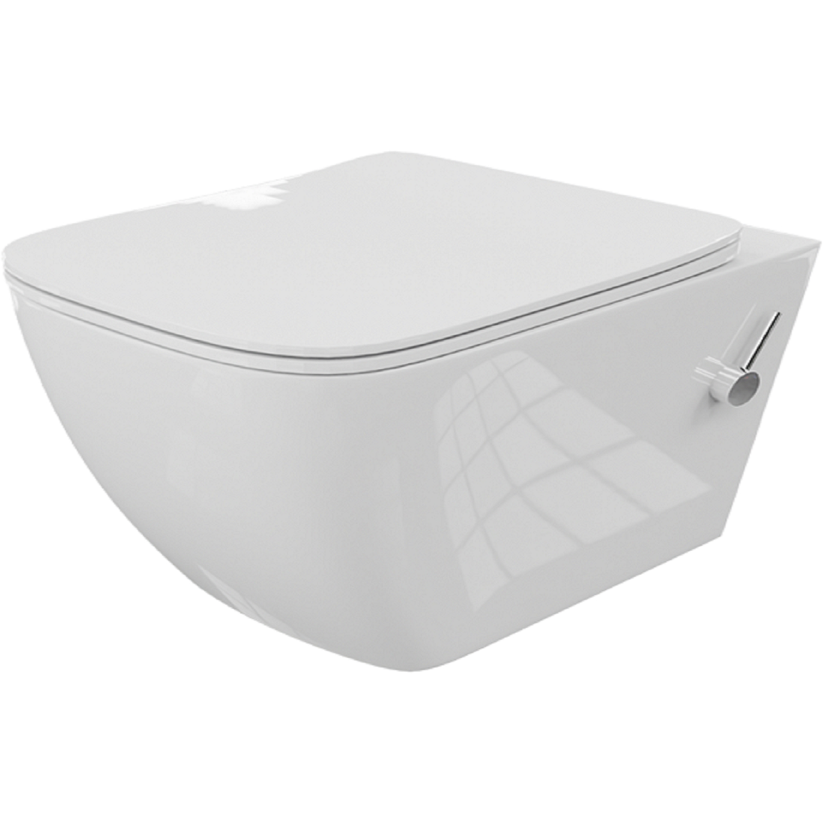 LAVITA Závěsná WC mísa PARANA flangless s funkcí bidetu s duroplastovým sedátkem bílá