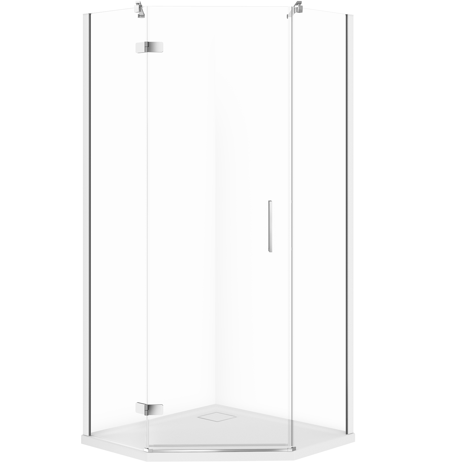 CERSANIT JOTA sprchový kout pětiúhelníkový levý chrom 80x80 se sprchovou vaničkou TAKO slim S601-160
