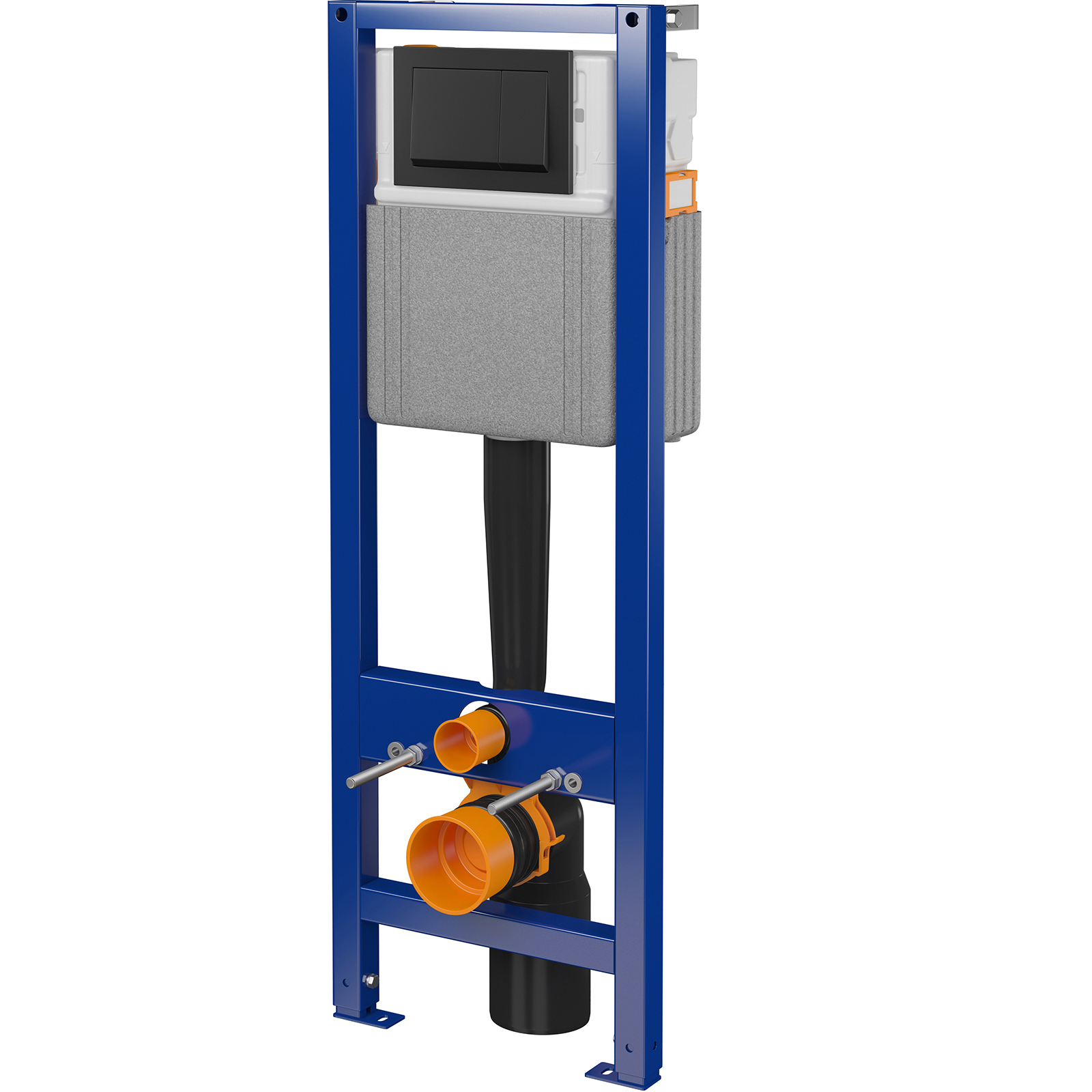 CERSANIT Splachovací rám pro toaletu 40 mechanický s tlačítkem matně černý S4005-007