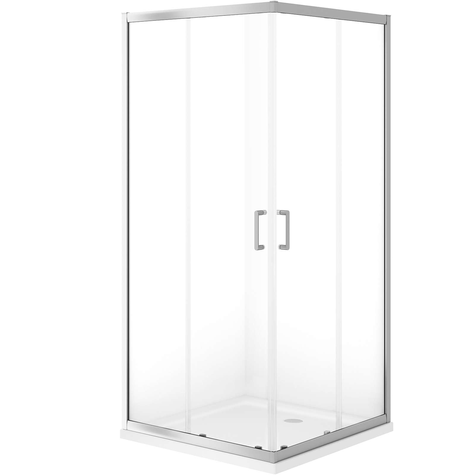 CERSANIT VERSO sada sprchového koutu s chromovým profilem a sprchovou vaničkou TAKO 90X90 cm S601-251