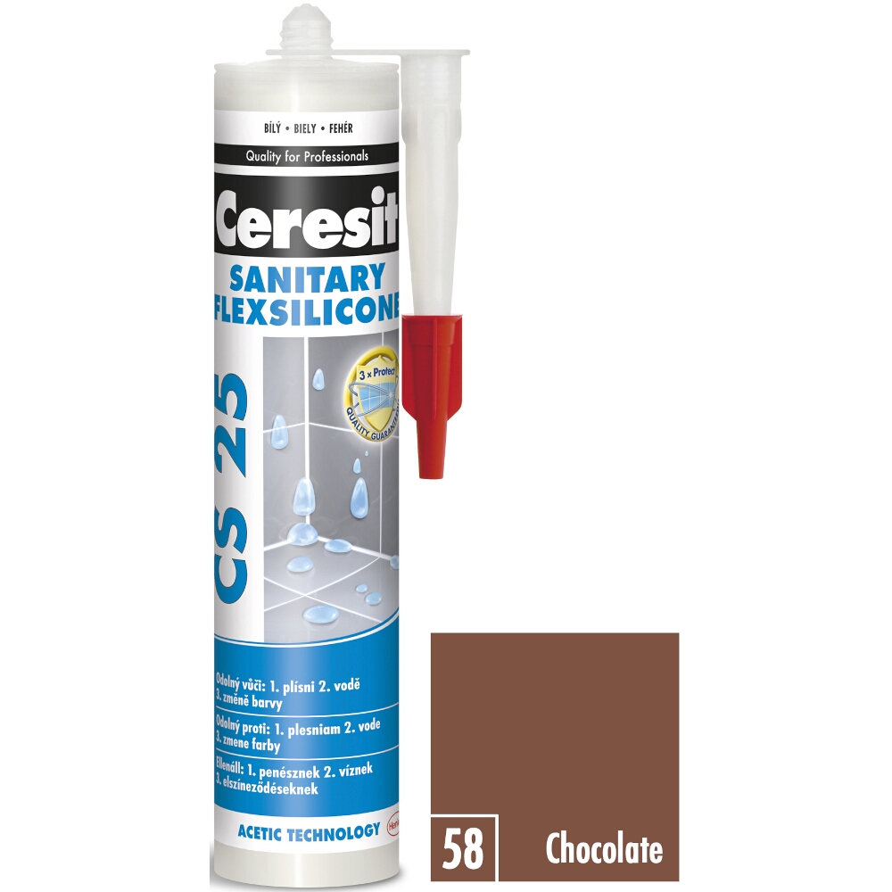 Sanitární silikon Ceresit CS 25 chocolate, 280ml