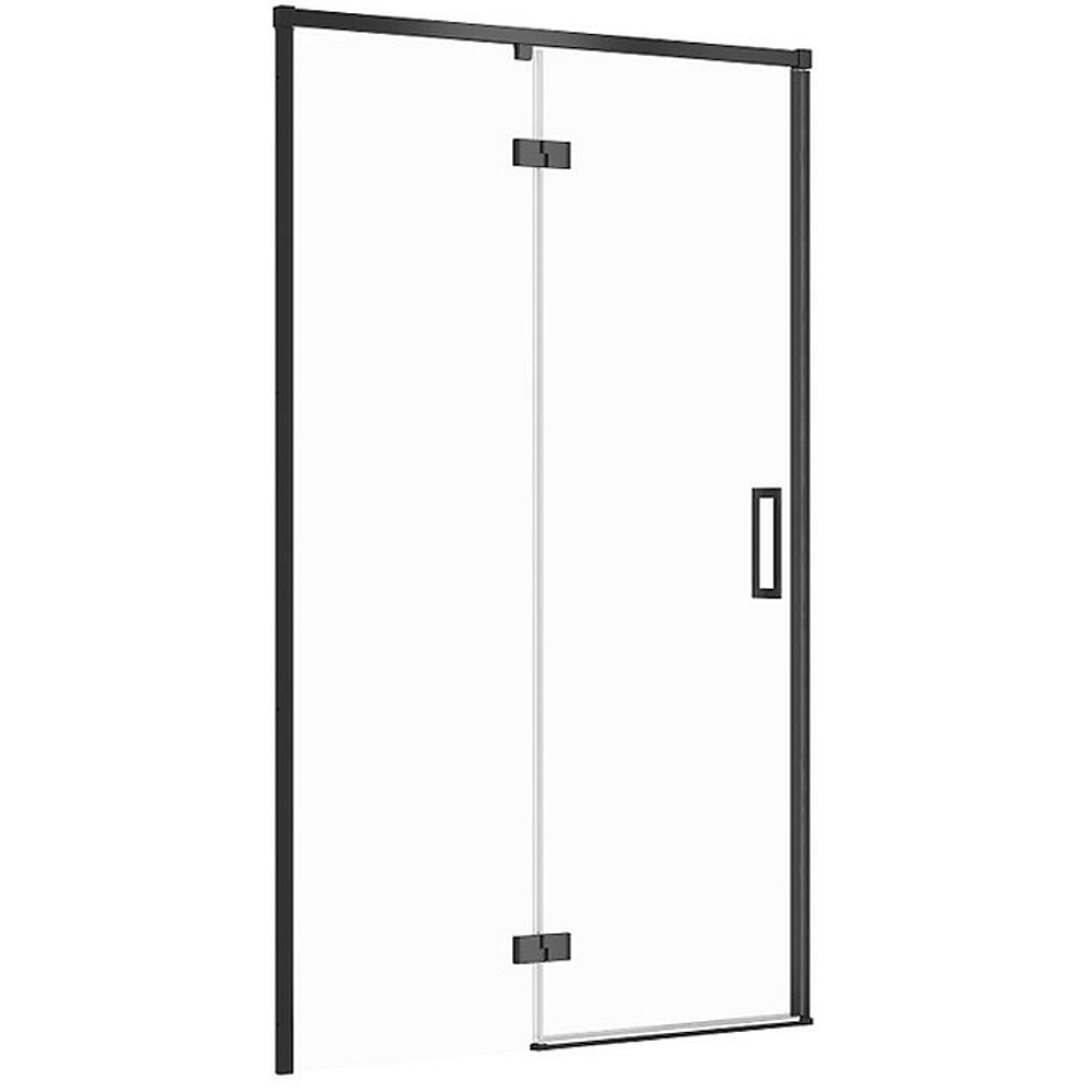 Sprchové dveře LARGA černé 120x195 LEVÉ průhledné sklo