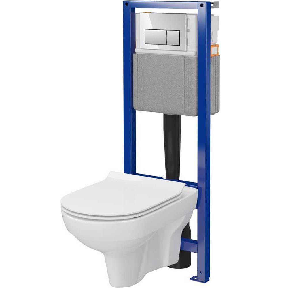 CERSANIT CROMO SYSTEM 40 mechanická podomítková sada, CITY mísa, sedátko, tlačítko S701-827