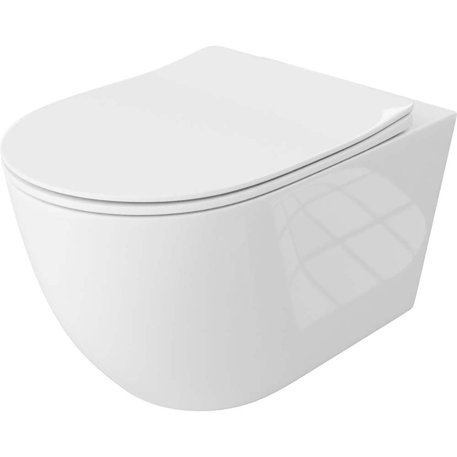LAVITA Závěsná WC mísa SINTO GRANDE rimless s duroplastovým sedátkem bílá