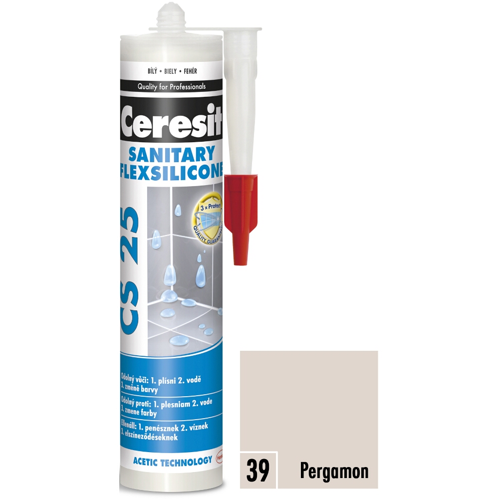 Sanitární silikon Ceresit CS 25 pergamon, 280ml