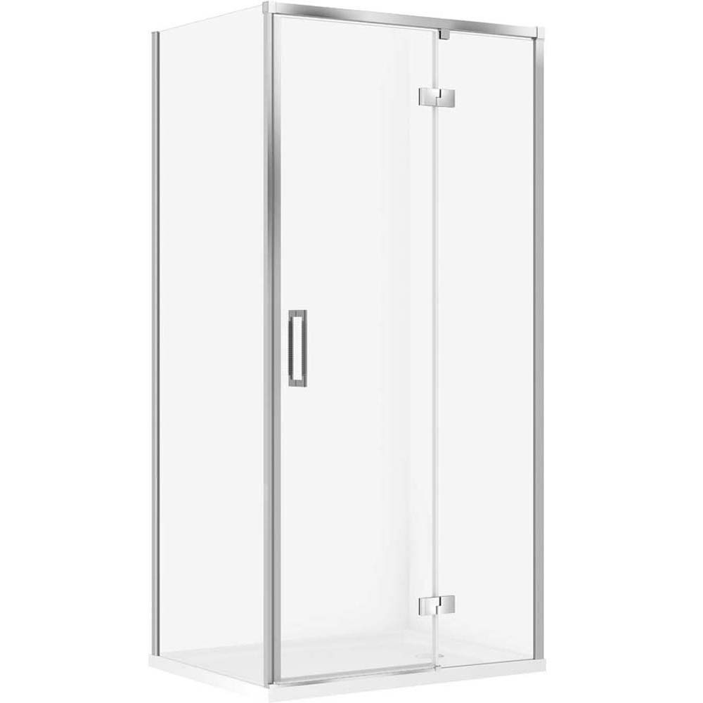 CERSANIT LARGA sprchový kout pravý chrom 100x80 se sprchovou vaničkou TAKO 100x80x4 bílý S601-338