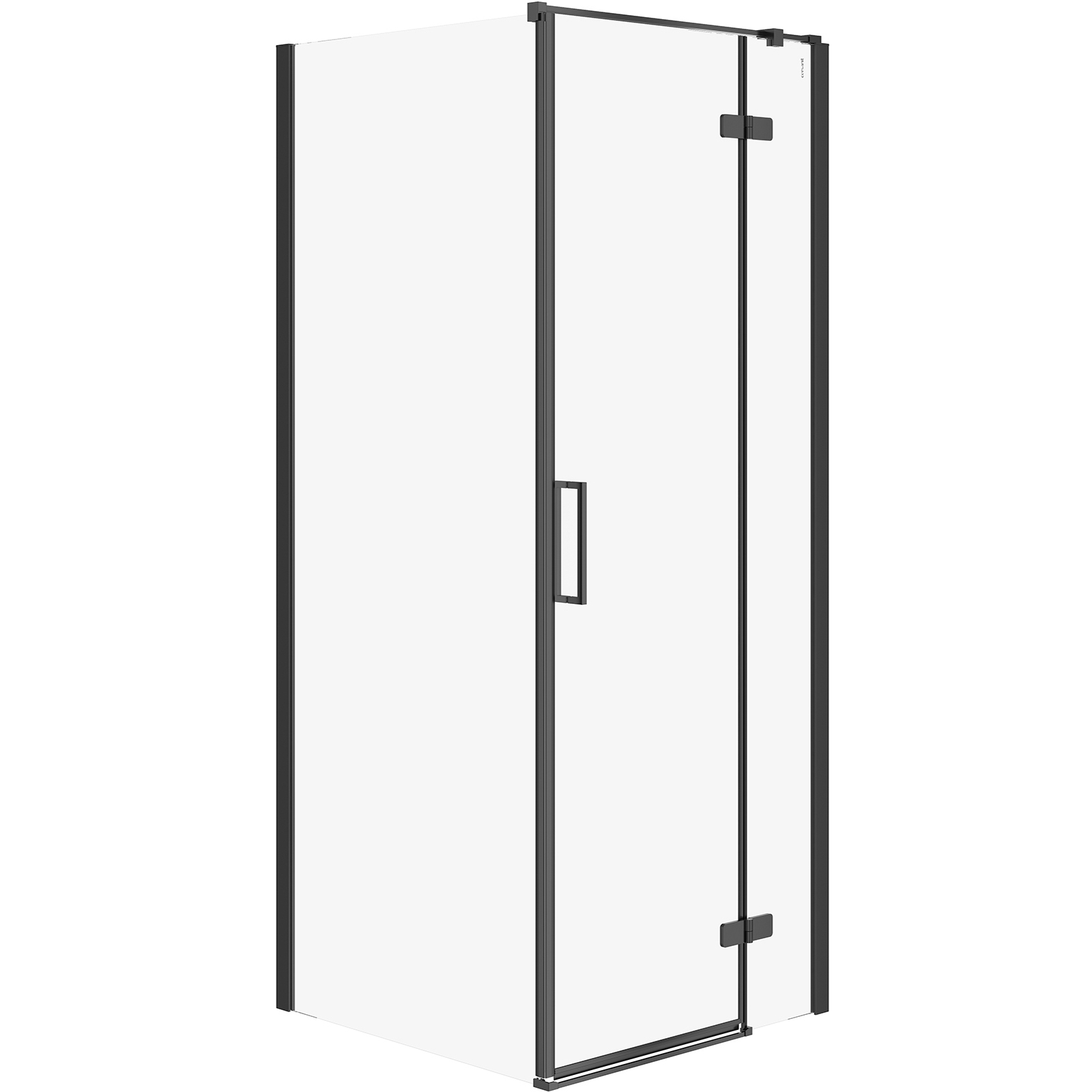 CERSANIT Rohový sprchový kout JOTA pravý černý 80x80x195 čiré sklo S160-008
