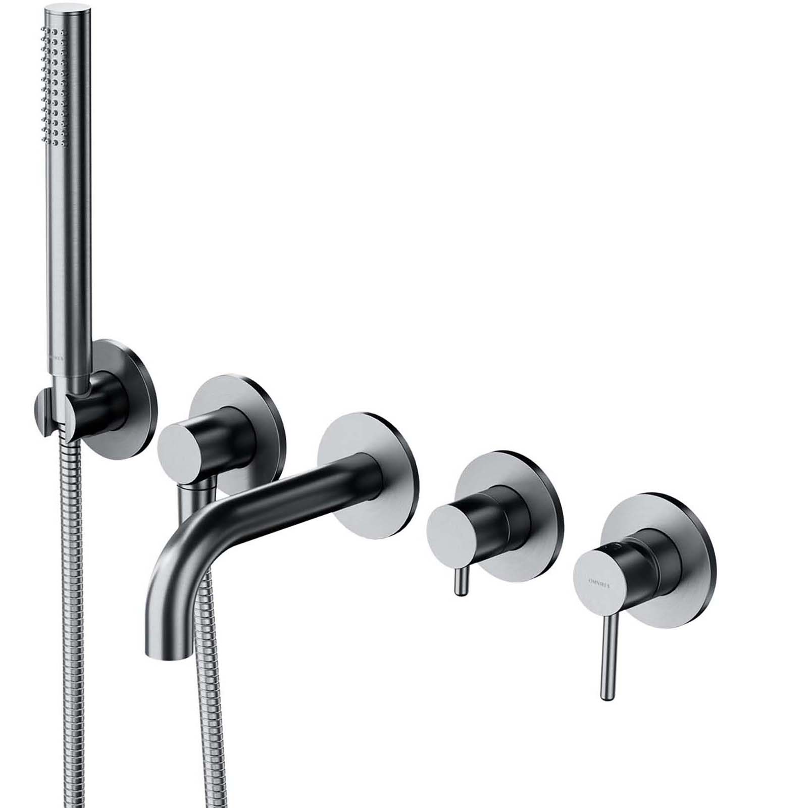 OMNIRES Y 5otvorný zapuštěný kohoutek do vany s krátkým výtokem z kartáčovaného niklu Y1237-1SNI OMNIRES Y 5otvorný zapuštěný kohoutek do vany s krátkým výtokem z kartáčovaného niklu Y1237-1SNI