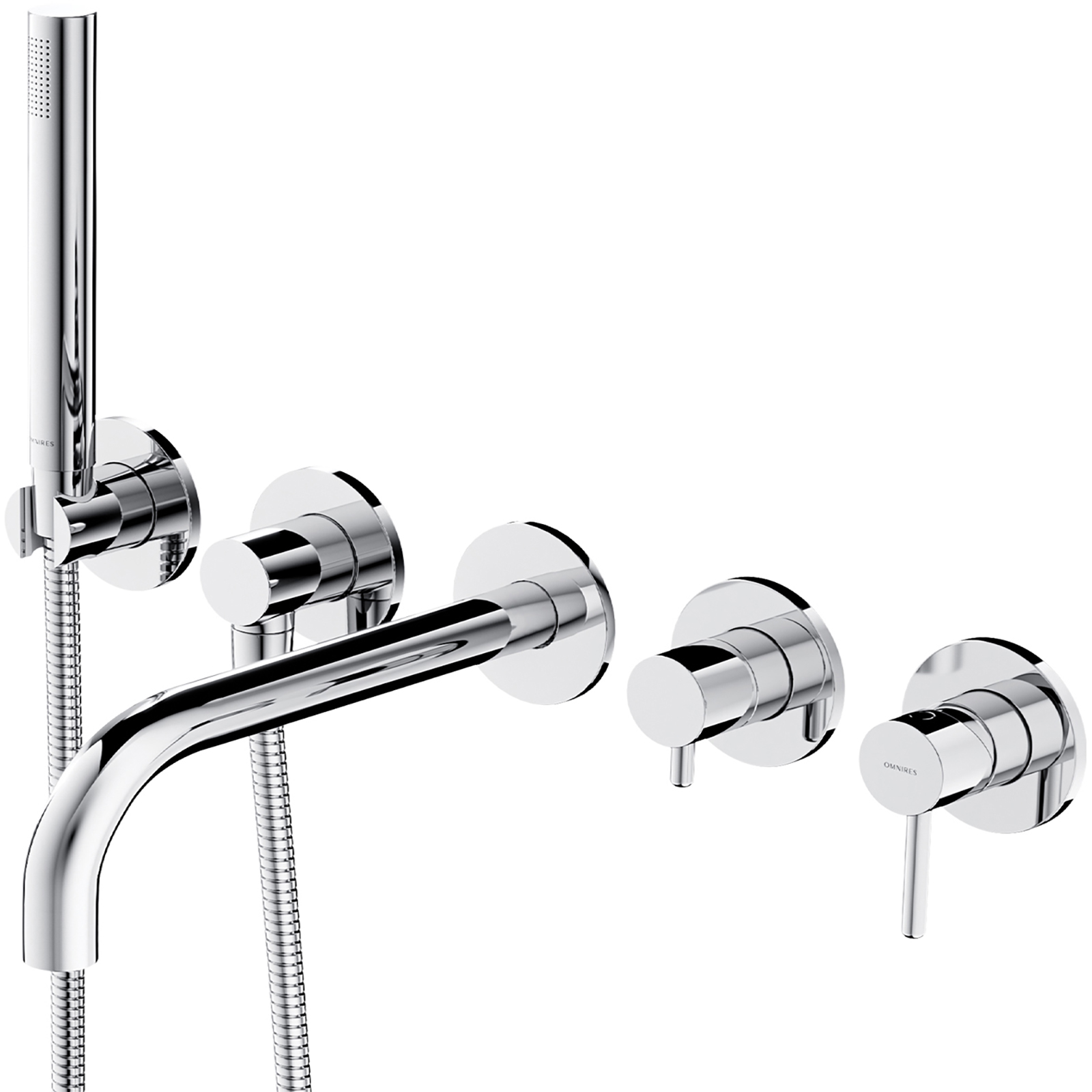 OMNIRES Y-zapuštěný vodovodní bateriový vývod do vany, 5otvorný chromovaný lesk Y1237/1CR