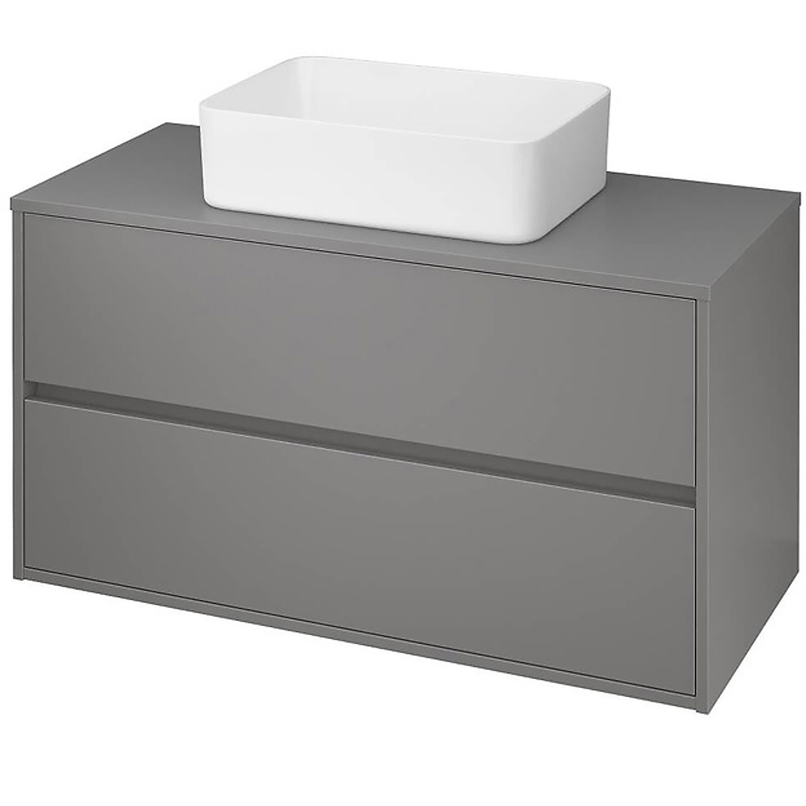 CERSANIT Umyvadlová skříňka s pracovní deskou CREA 100 šedá matná S924-020 CERSANIT Umyvadlová skříňka s pracovní deskou CREA 100 šedá matná S924-020