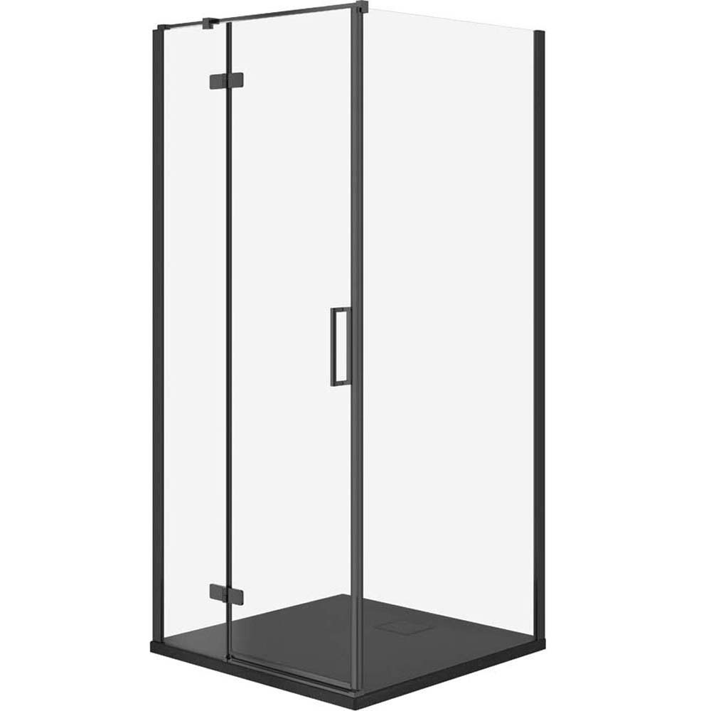 CERSANIT Sprchový kout JOTA levý černý 90x90 se sprchovou vaničkou TAKO slim black mat S601-157