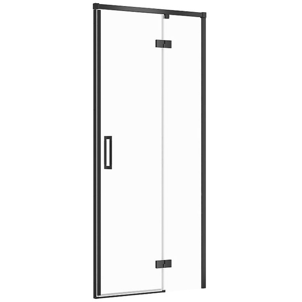 Sprchové dveře LARGA černé 90x195 PRAVÉ průhledné sklo