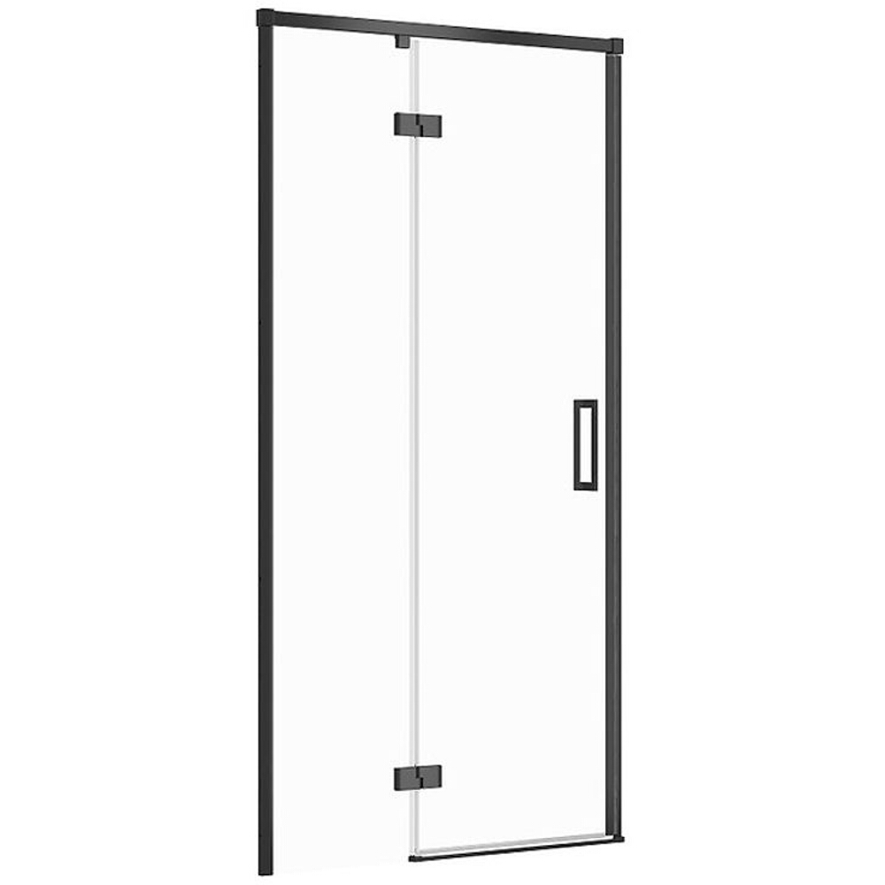 Sprchové dveře LARGA černé 100x195 LEVÉ průhledné sklo