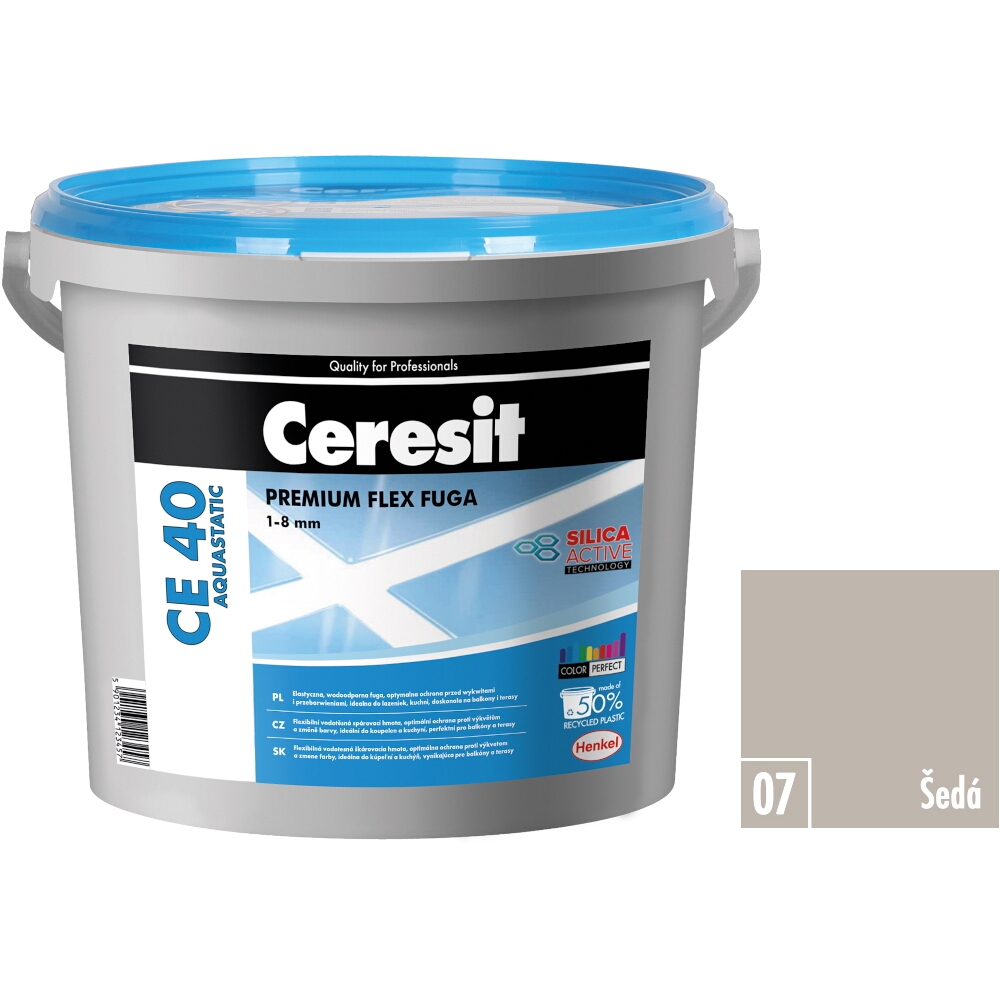 Flexibilní spárovací hmota Ceresit CE 40 Aquastatic šedá, 5 kg 