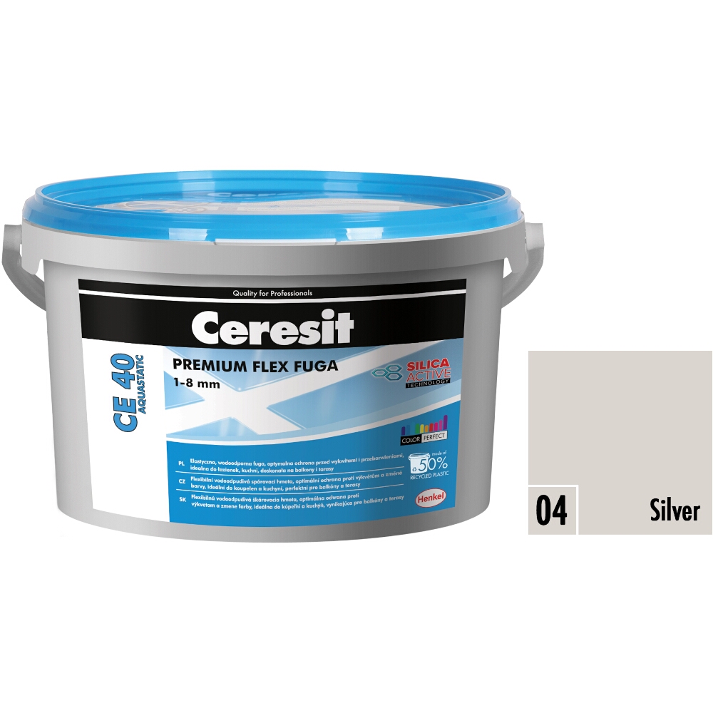 Flexibilní spárovací hmota Ceresit CE 40 Aquastatic silver, 2 kg