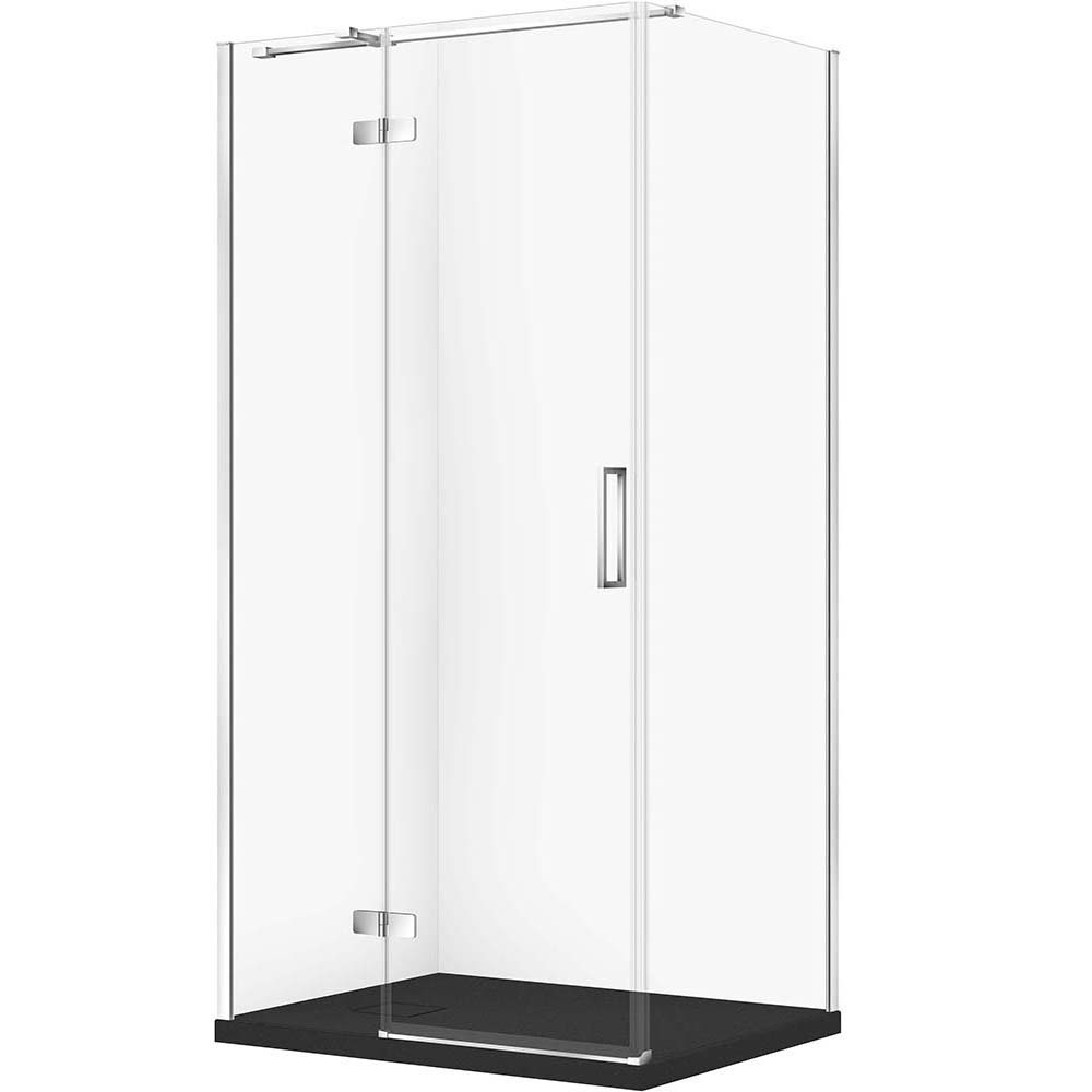CERSANIT Set sprchový kout obdélníkový JOTA levý 100x80 chrom, sprchová vanička TAKO SLIM černá matná S601-429 CERSANIT Set sprchový kout obdélníkový JOTA levý 100x80 chrom, sprchová vanička TAKO SLIM černá matná S601-429
