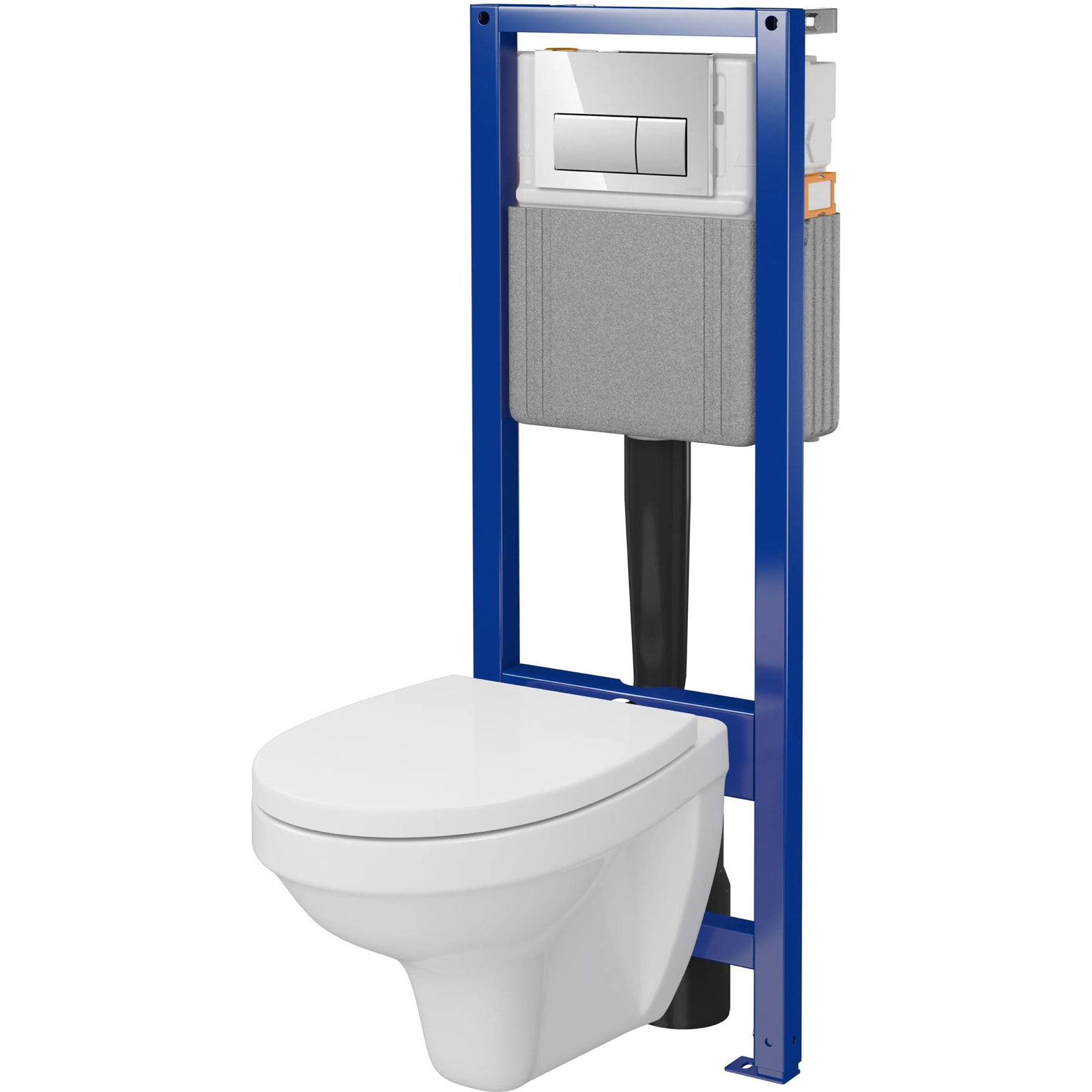 CERSANIT Splachovací rám pro toaletu 40 mechanický s tlačítkem, chromovaný S701-849