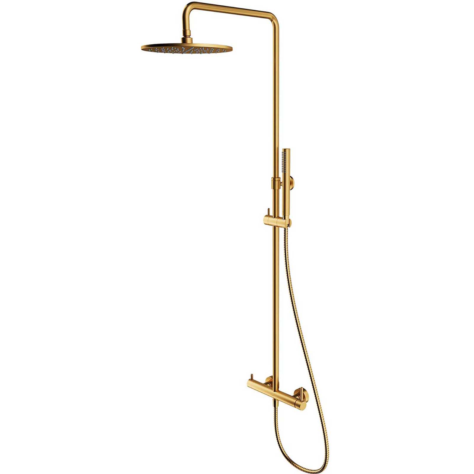 OMNIRES Sprchový systém Y povrchově namontovaný zlatý kartáč Y1244MGLB