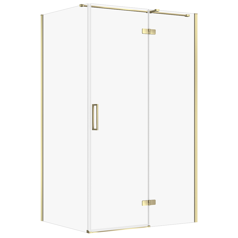 CERSANIT Hranatý sprchový kout JOTA 120x90 pravá zlatá, čiré sklo S160-029