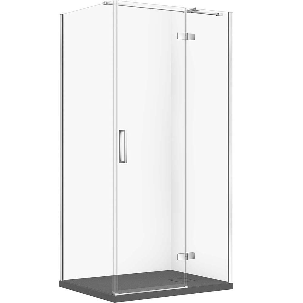 CERSANIT Set obdélníkový sprchový kout JOTA pravý 100x80 chrom, sprchová vanička TAKO SLIM šedá matná S601-426