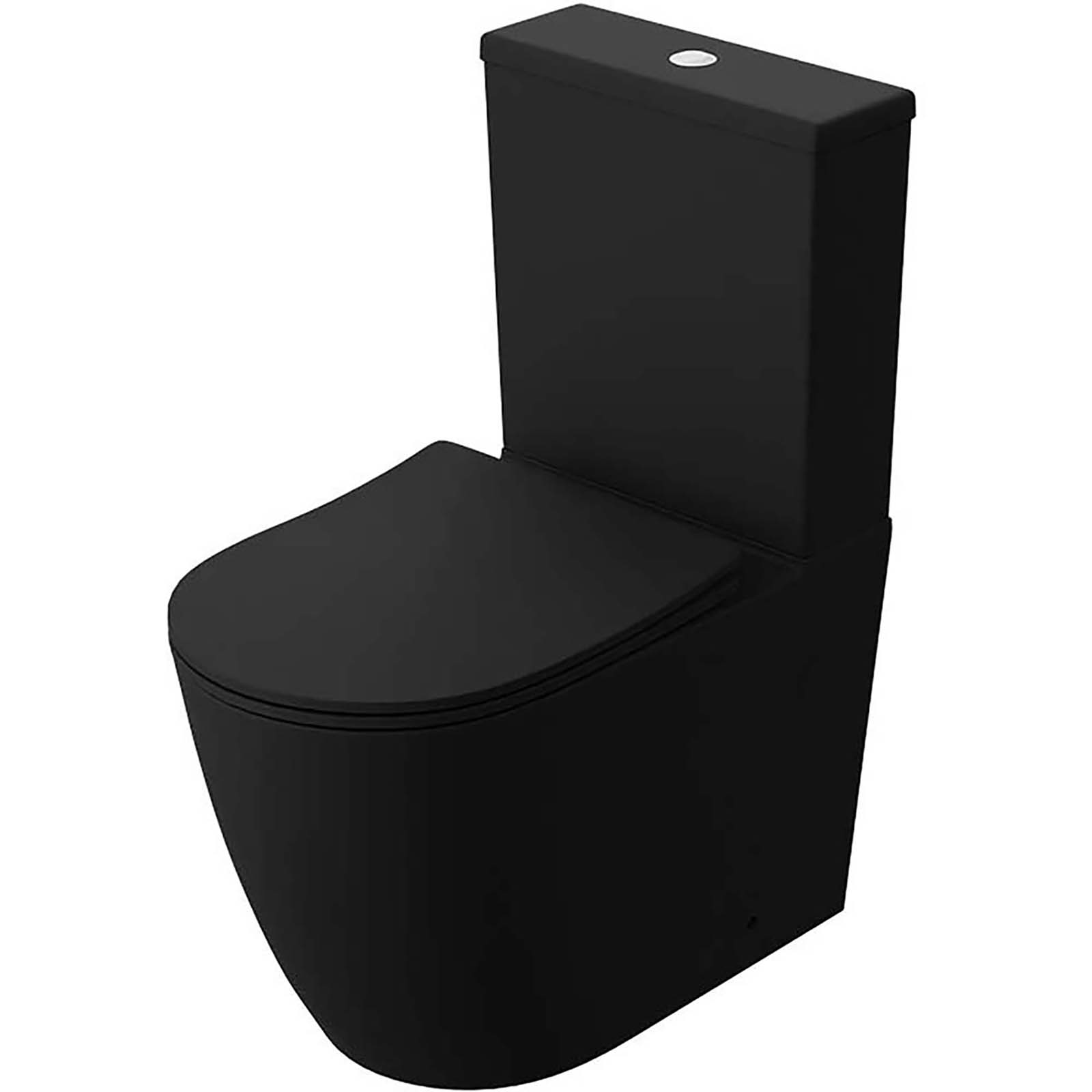 LAVITA Kompaktní WC NAUTILUS bez lemování s termosetovým sedákem černé