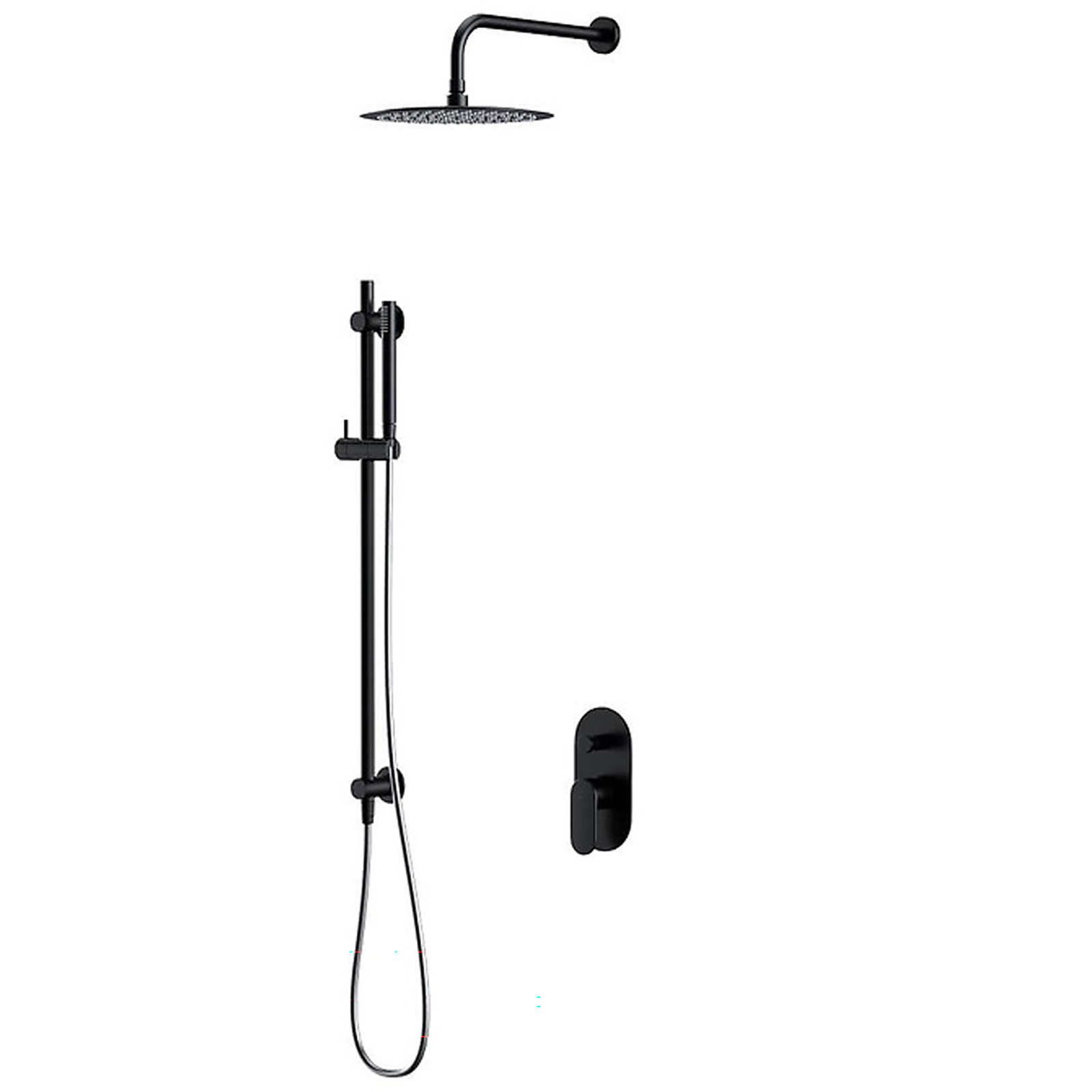 CERSANIT Podomítková sada SET B258 CREA s vanovou a sprchovou baterií černá S952-009