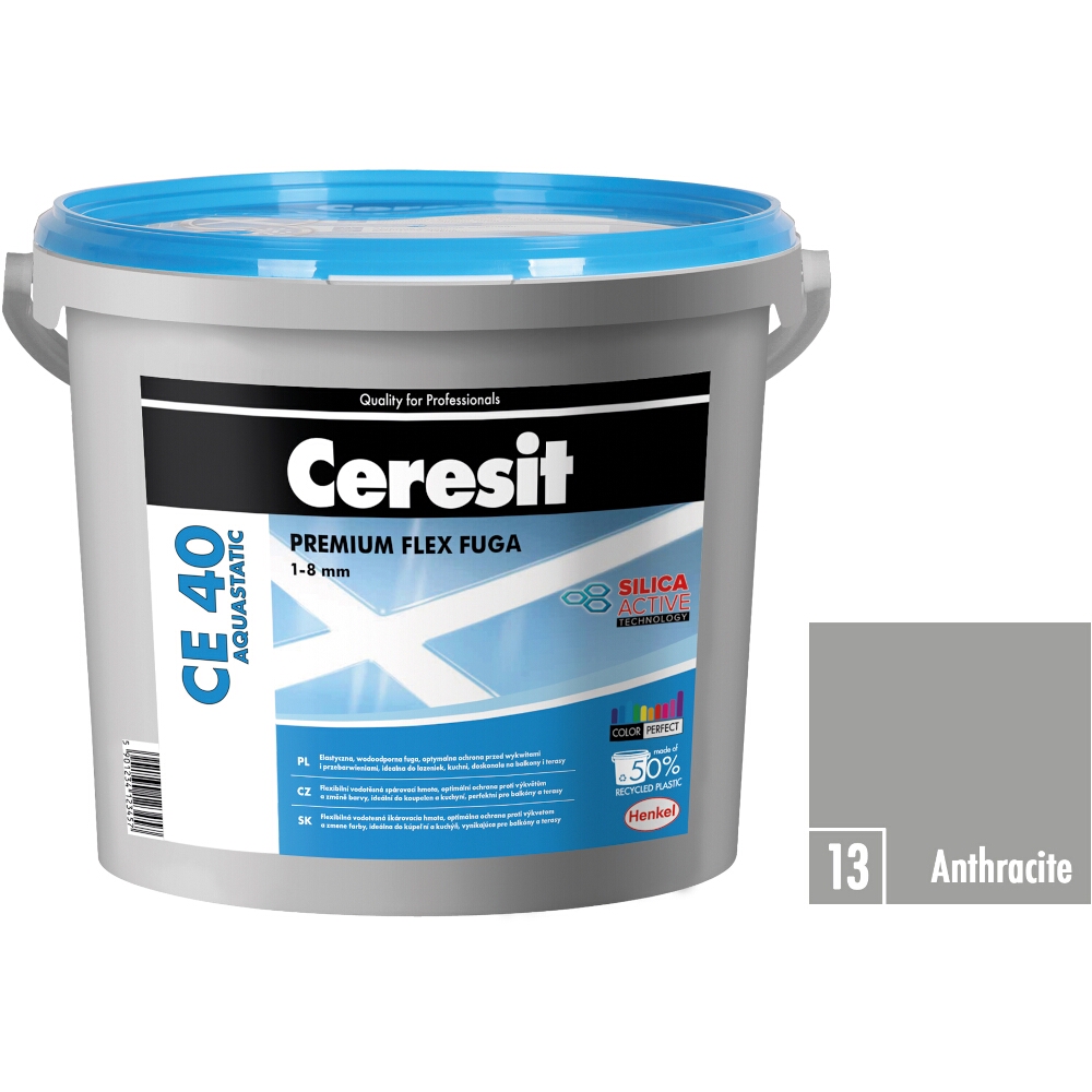 Flexibilní spárovací hmota Ceresit CE 40 Aquastatic anthracite, 5 kg