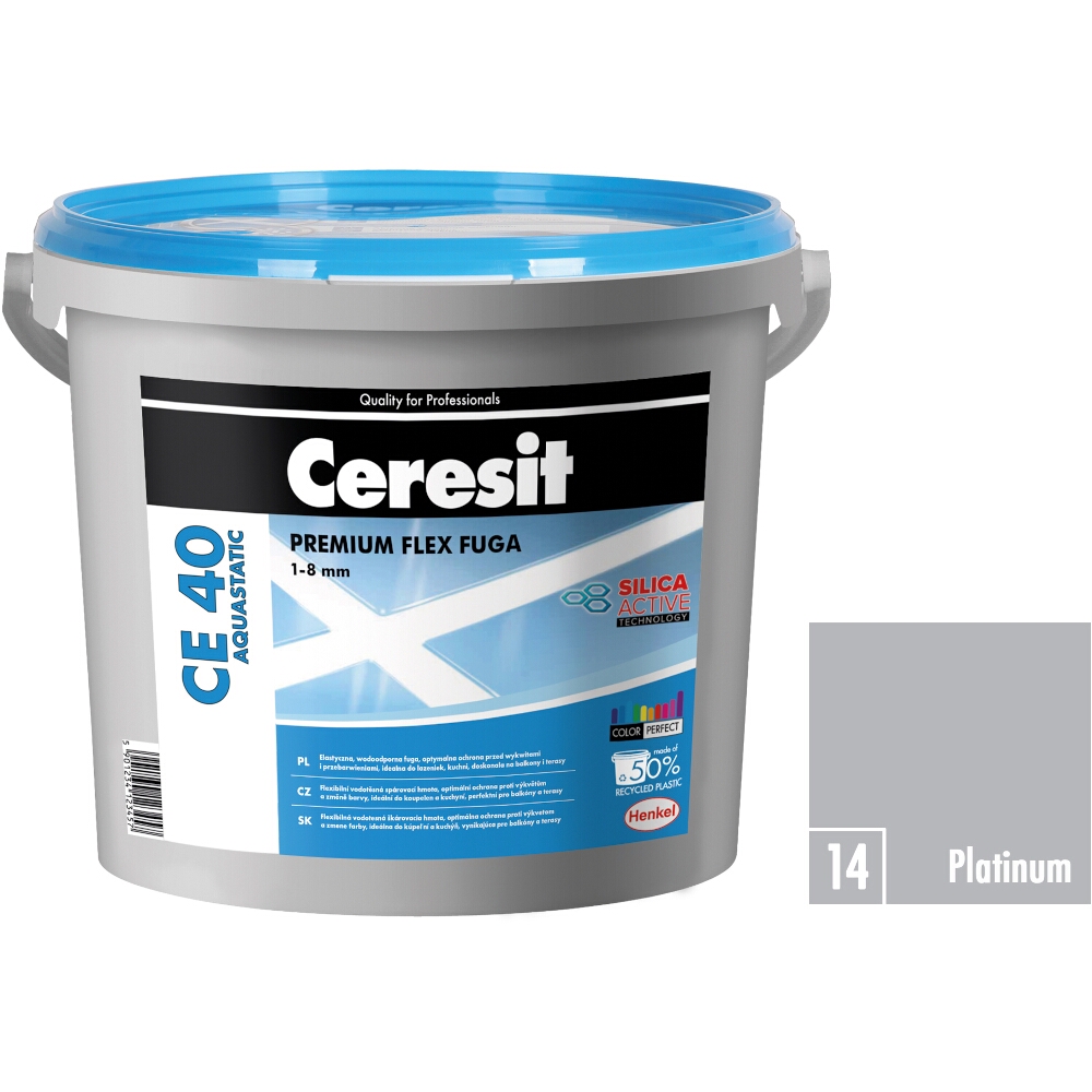 Flexibilní spárovací hmota Ceresit CE 40 Aquastatic platinum, 5 kg 