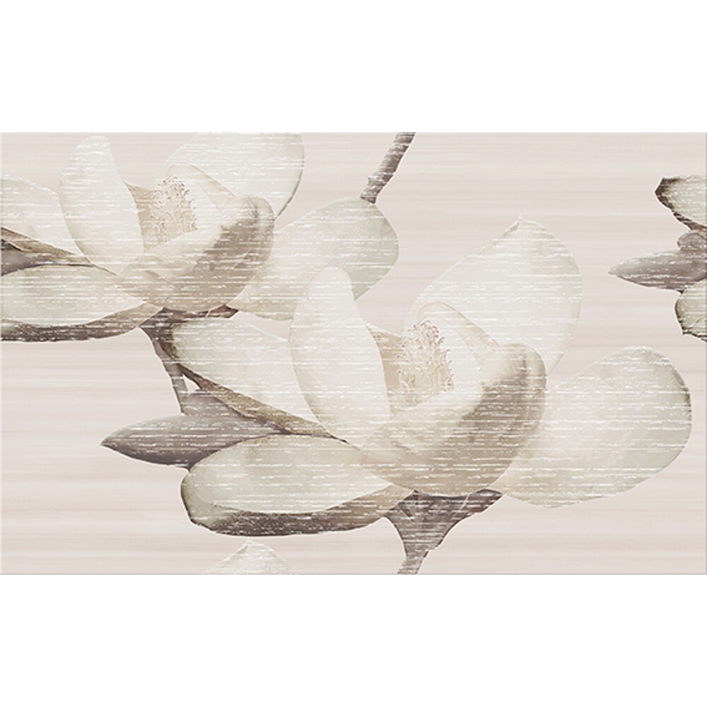 OBKLAD MARISOL BEIGE INSERTO FLOWER GLOSSY 25X40