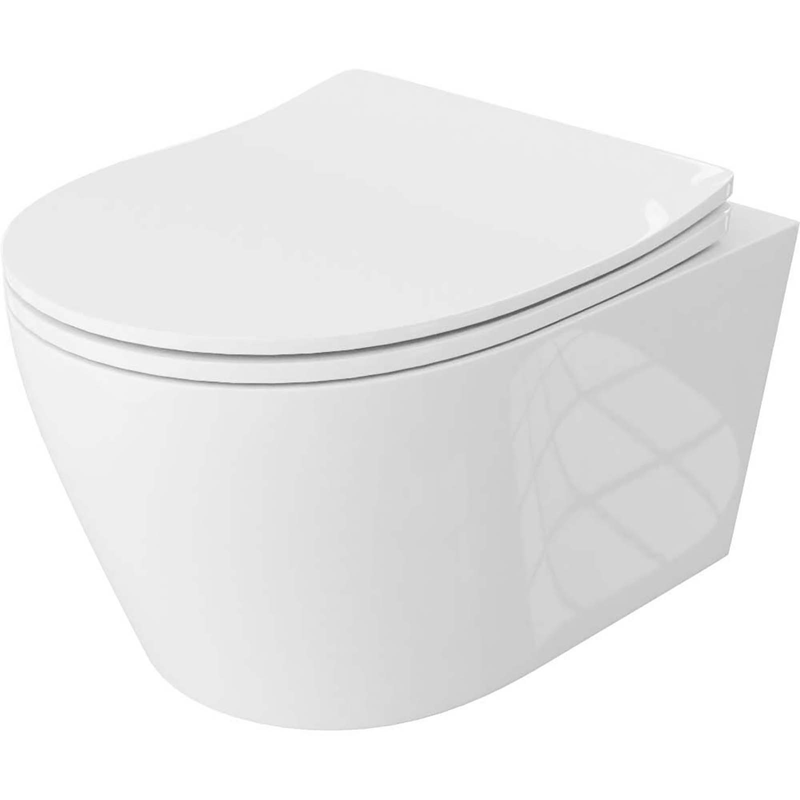 LAVITA Rimless PRAIA závěsná WC mísa s duroplastovým sedátkem bílá