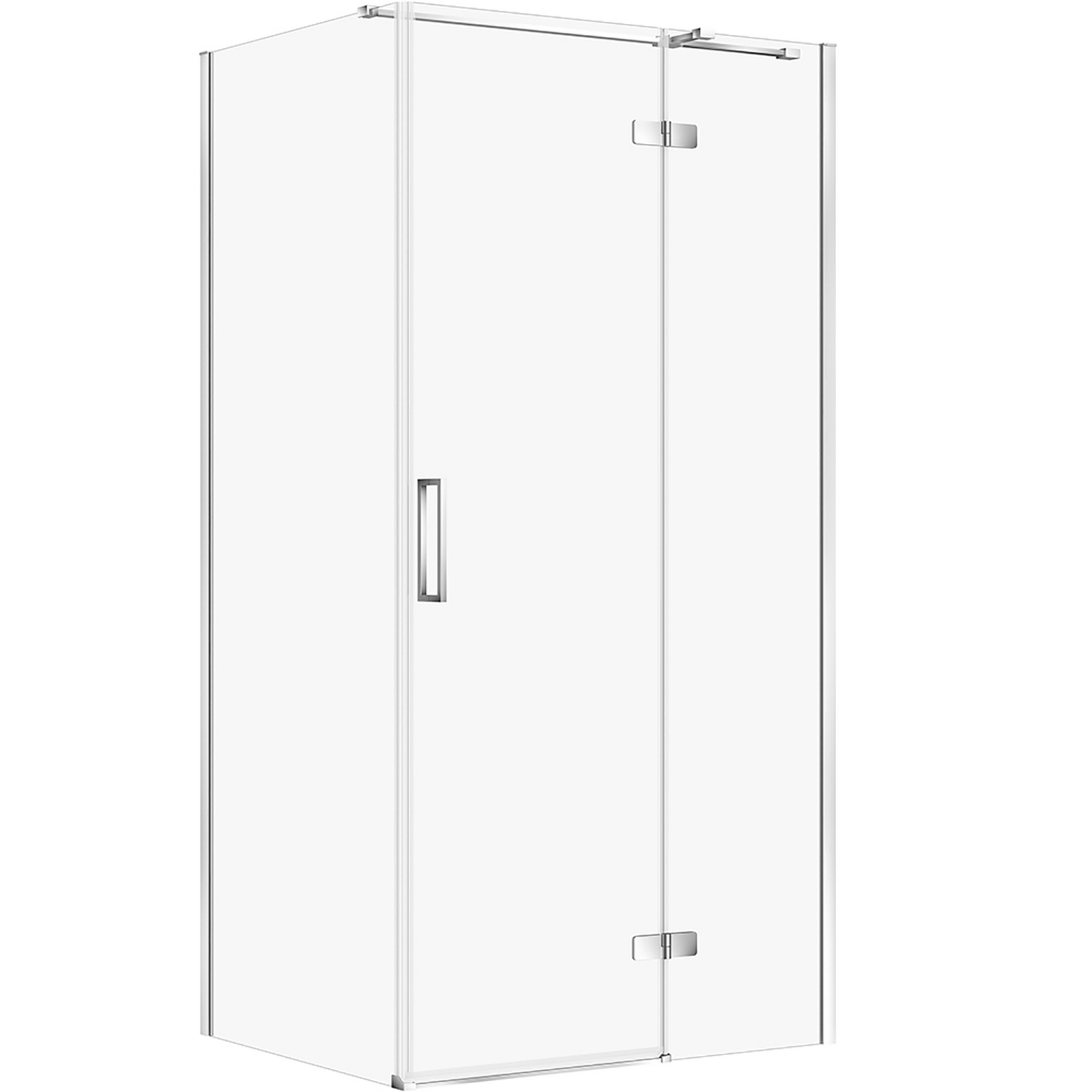 CERSANIT Hranatý sprchový kout JOTA 100x80 pravý chrom, čiré sklo S160-031