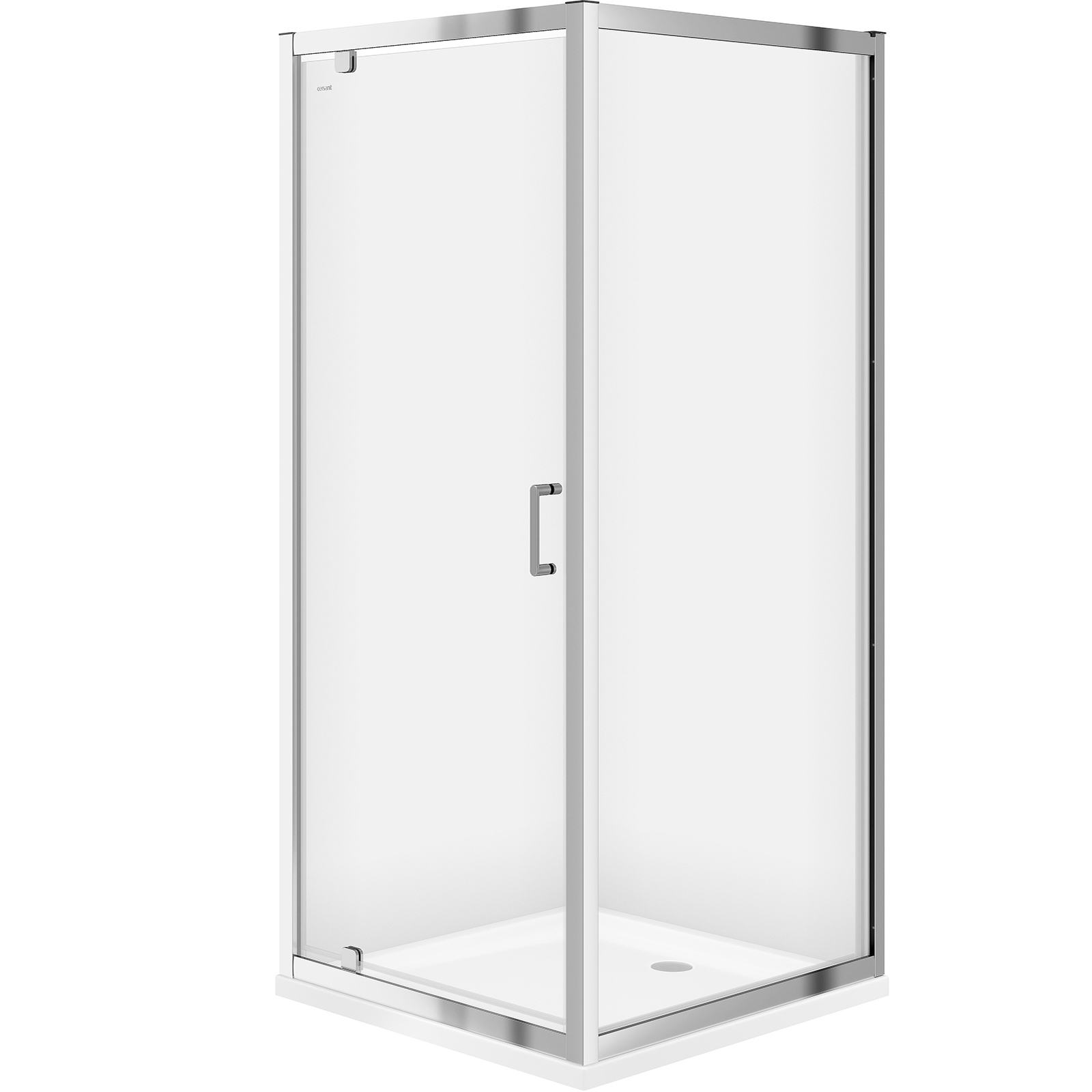 CERSANIT Set: Čtvercový sprchový kout ZIP chrom 80x190 + sprchová vanička TAKO 80x4 S601-111