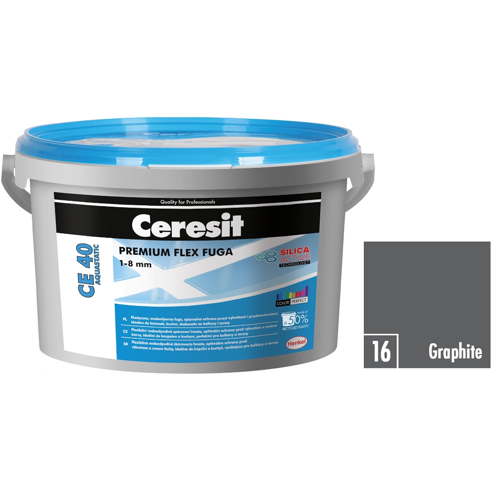 Flexibilní spárovací hmota Ceresit CE 40 Aquastatic graphite, 2 kg