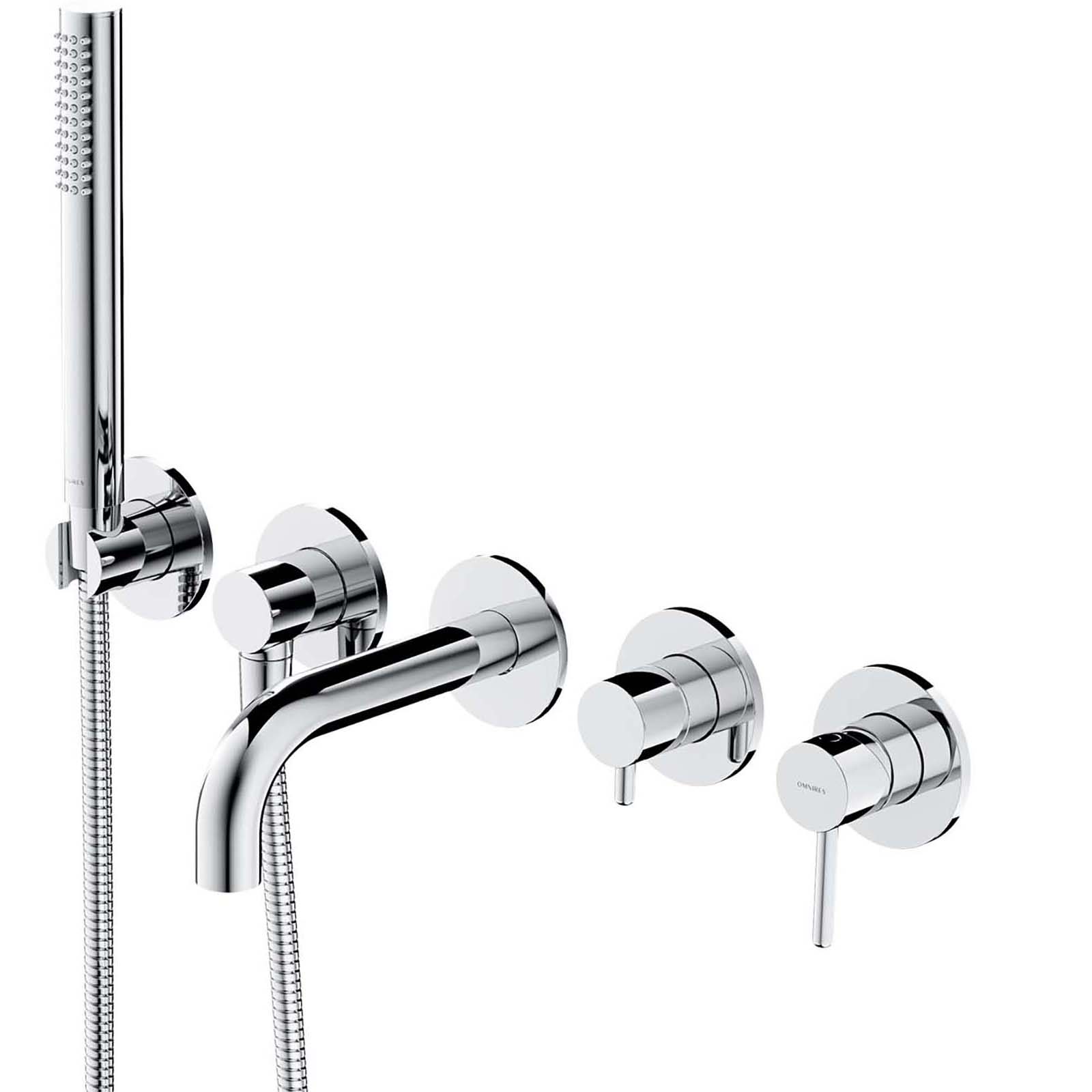 OMNIRES Y 5otvorový zapuštěný kohoutek do vany s krátkým výtokem Y1237-1SCR