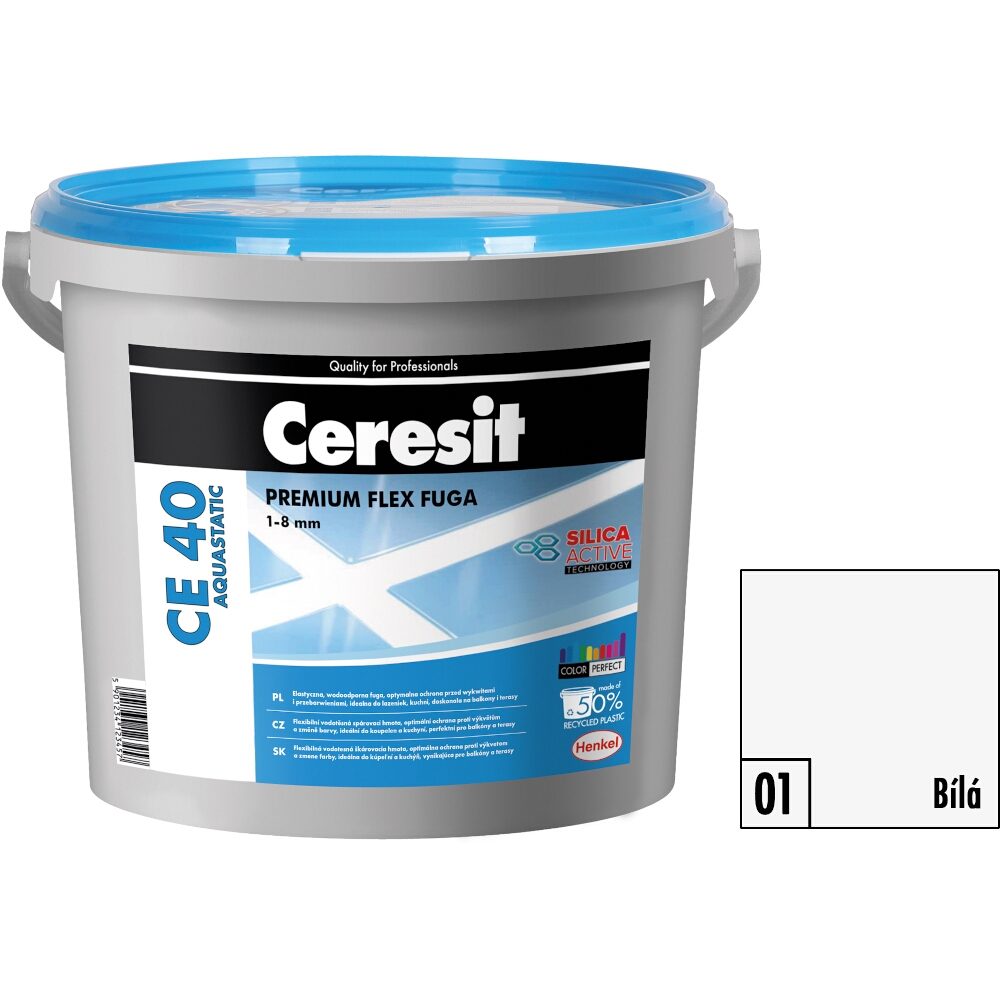 Flexibilní spárovací hmota Ceresit CE 40 Aquastatic bílá, 5 kg