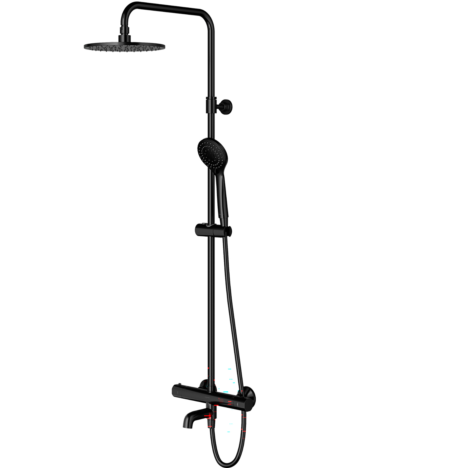 OMNIRES termostatický systém vany Y povrchově montovaný černý polomatný Y1234ALBL