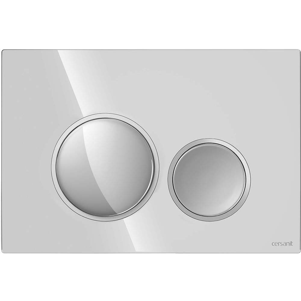 CERSANIT Ovládací tlačítko pro WC LUNA lesklý chrom, kroužek chrom matný K97-0630