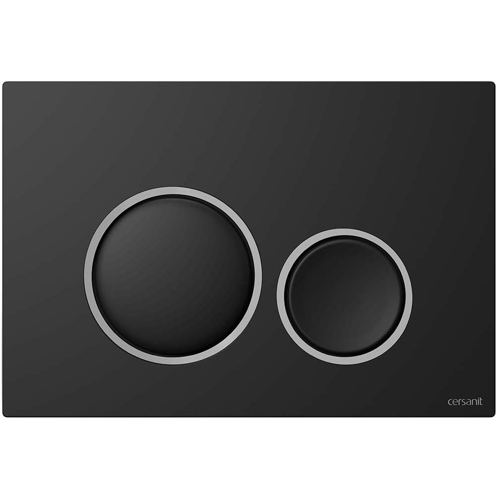 CERSANIT WC ovládací tlačítko LUNA černá matná, kroužek chrom matný K97-0633