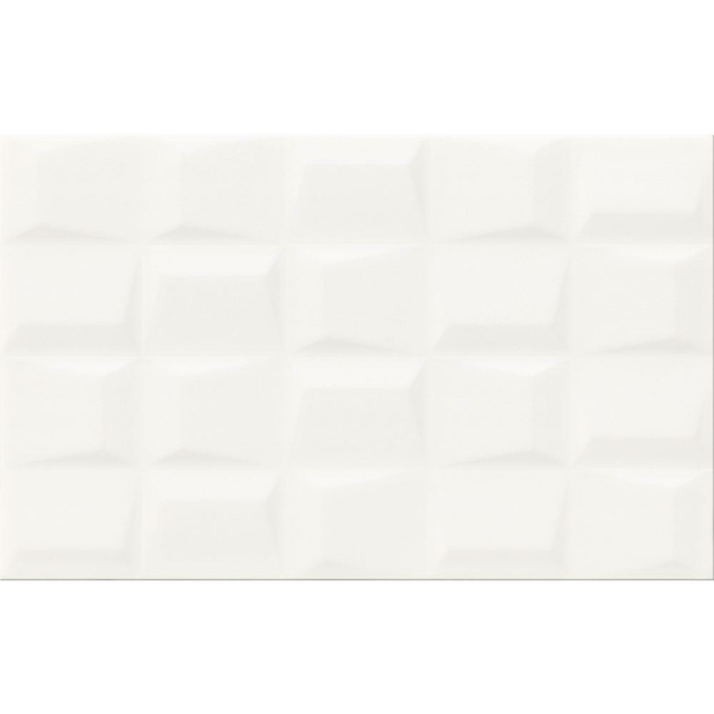 OBKLAD FROSTY WHITE GEO STRUCTURE MATT 25X40 