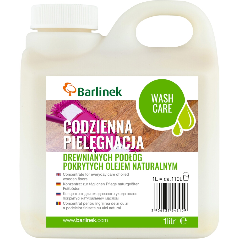 KONCENTRÁT WASH CARE PRO PRŮBĚŽNOU PÉČI O OLEJOVANÉ PODLAHY 1 L BARLINEK