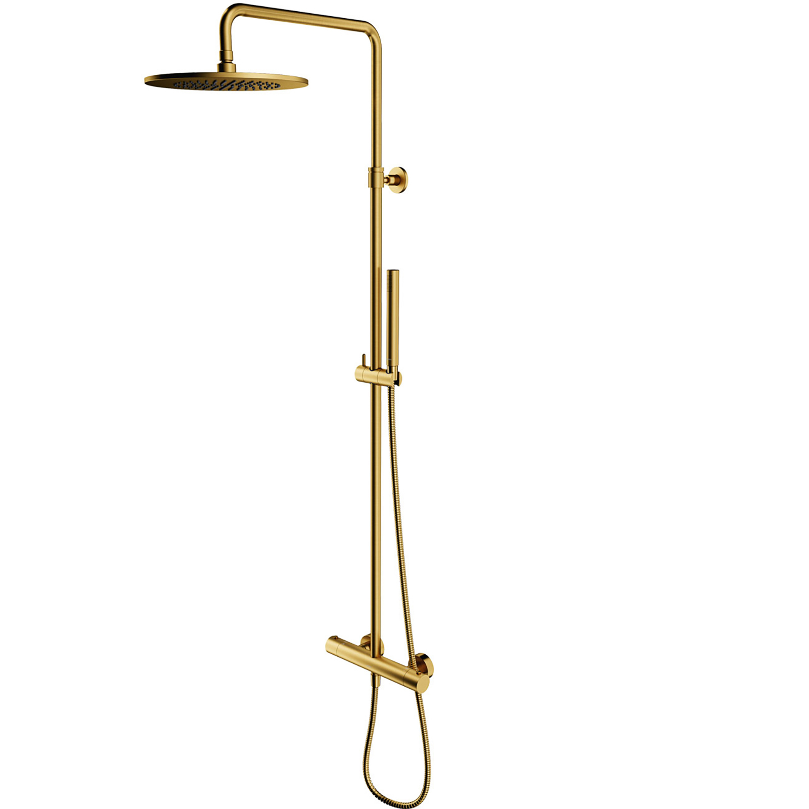 OMNIRES termostatický sprchový systém Y s povrchově umístěným zlatým kartáčem Y1244SUGLB