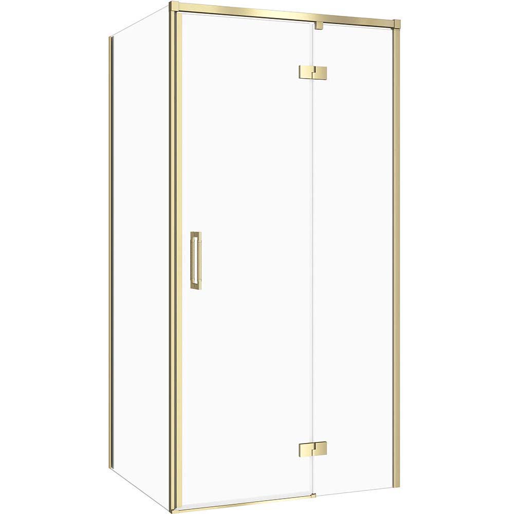 CERSANIT Hranatý sprchový kout LARGA zlatý, pravý 100x90 čiré sklo S601-470