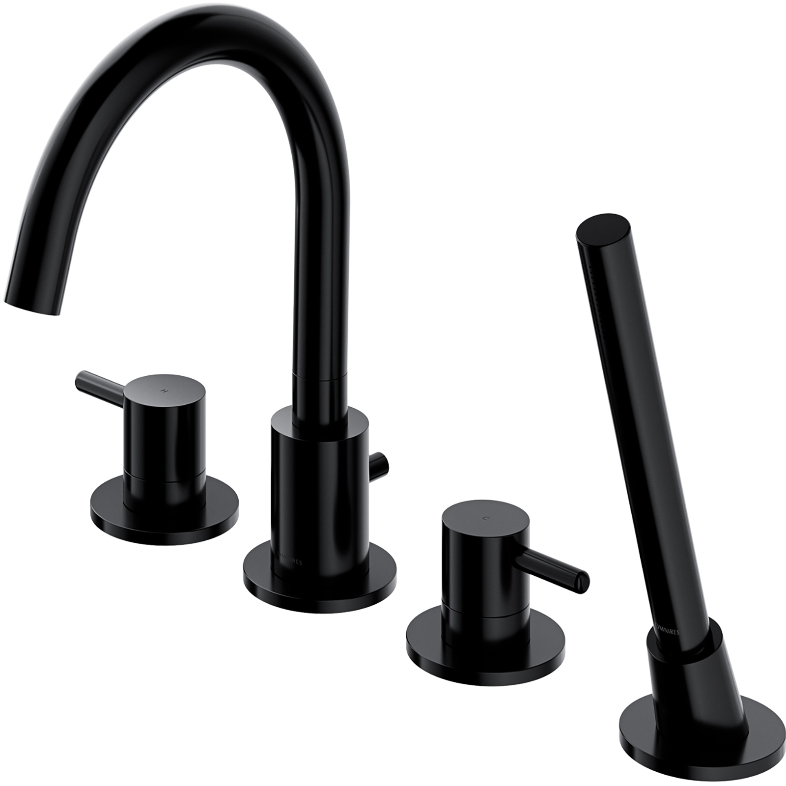 OMNIRES Vanový vývod Y čtyřotvorový černý polomatný Y1232BL