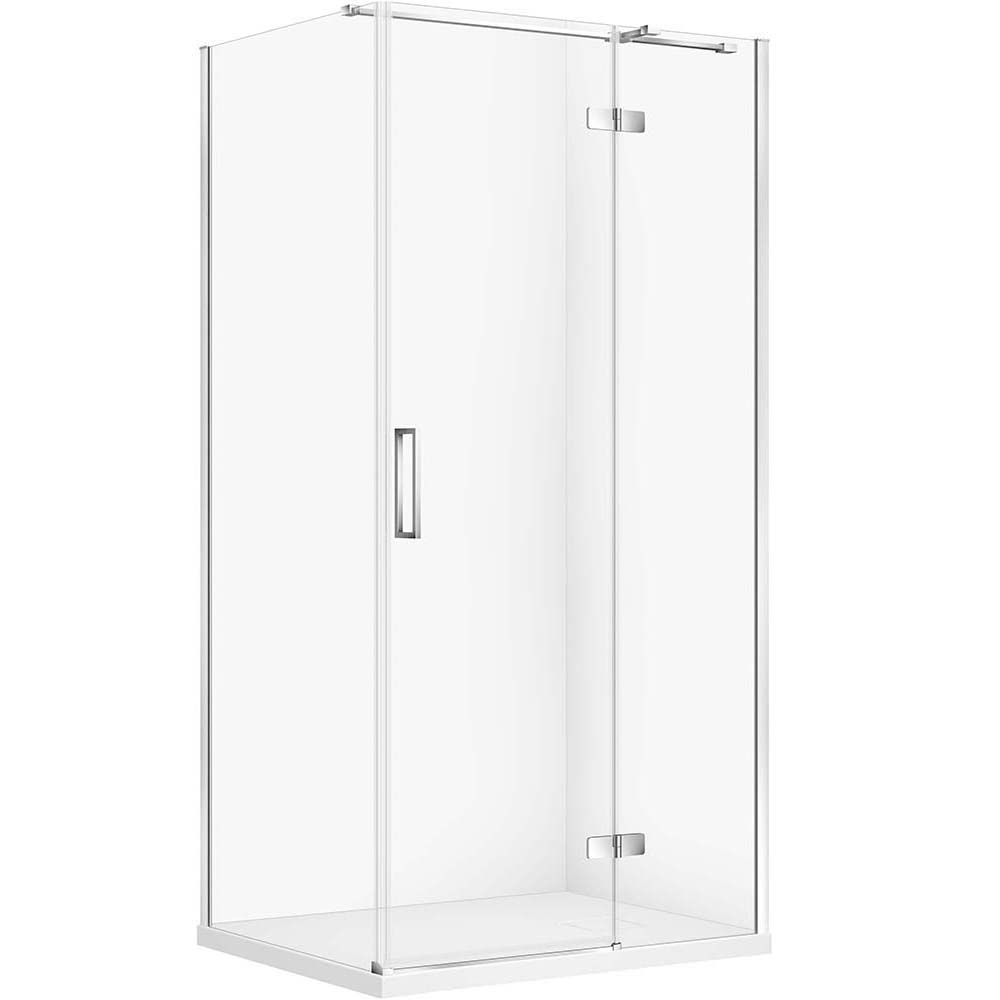CERSANIT Set obdélníkový sprchový kout JOTA pravý 100x80 chrom, sprchová vanička TAKO SLIM bílá matná S601-424