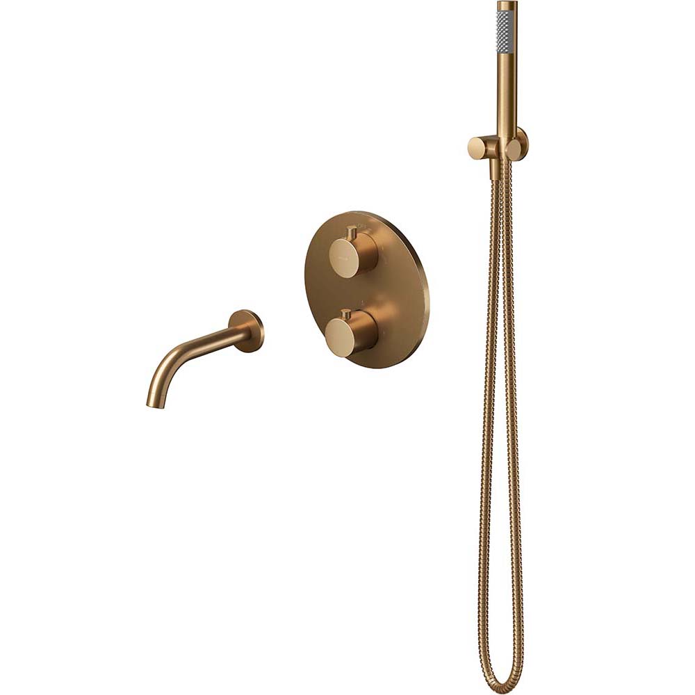 CERSANIT ZEN podomítkový sprchový set s vanou a sprchovou baterií měď S952-054