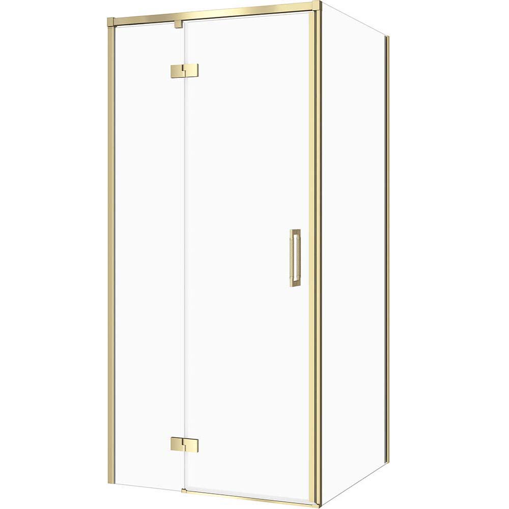 CERSANIT Čtvercový sprchový kout LARGA zlatý matný, levý 90x90 čiré sklo S601-466