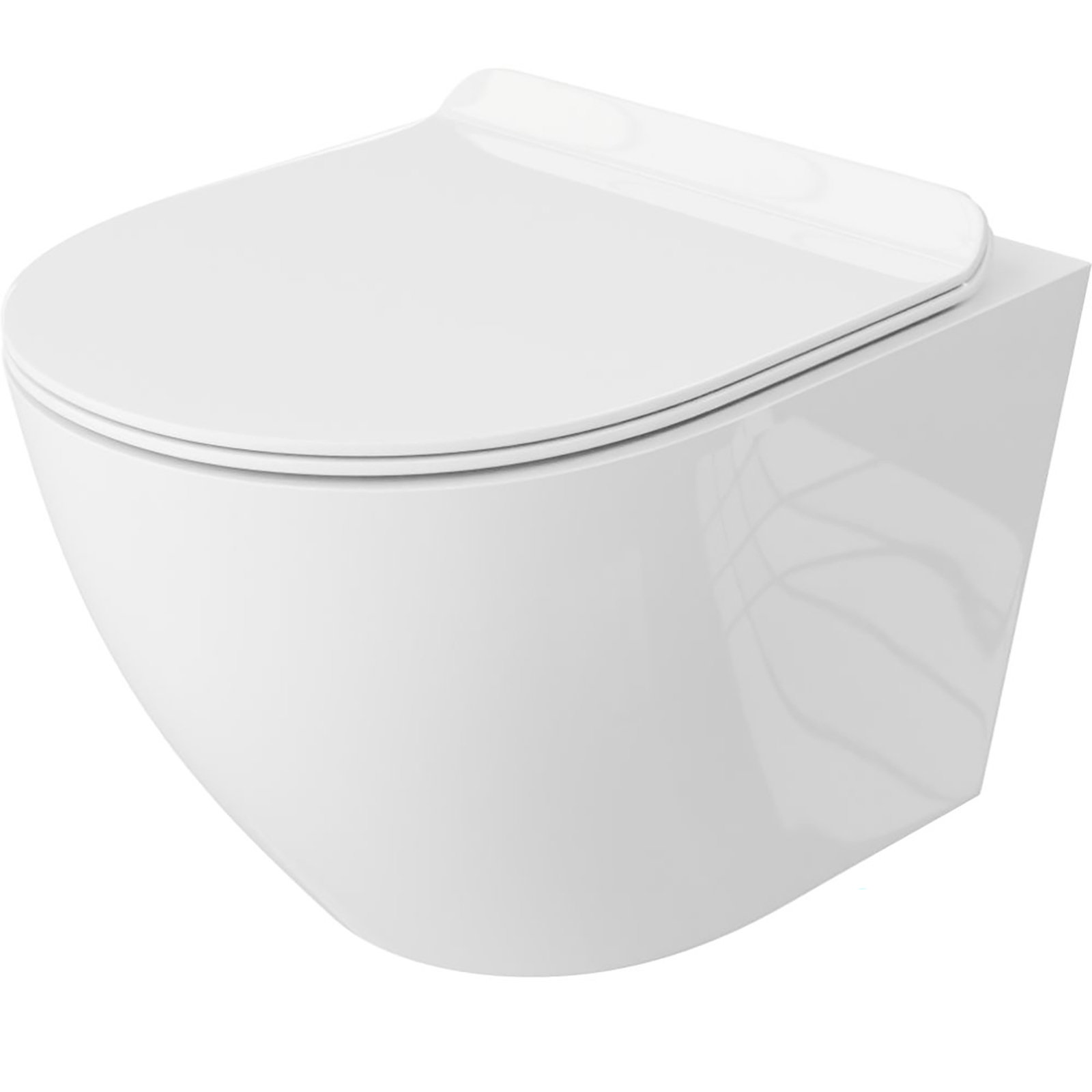 LAVITA Zavěšená záchodová mísa SOFI SLIM bezokrajová s bílým duroplastovým sedadlem
